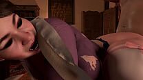 Anal With Hot Asian Maid And Milf On The Bed: 3D Porn
